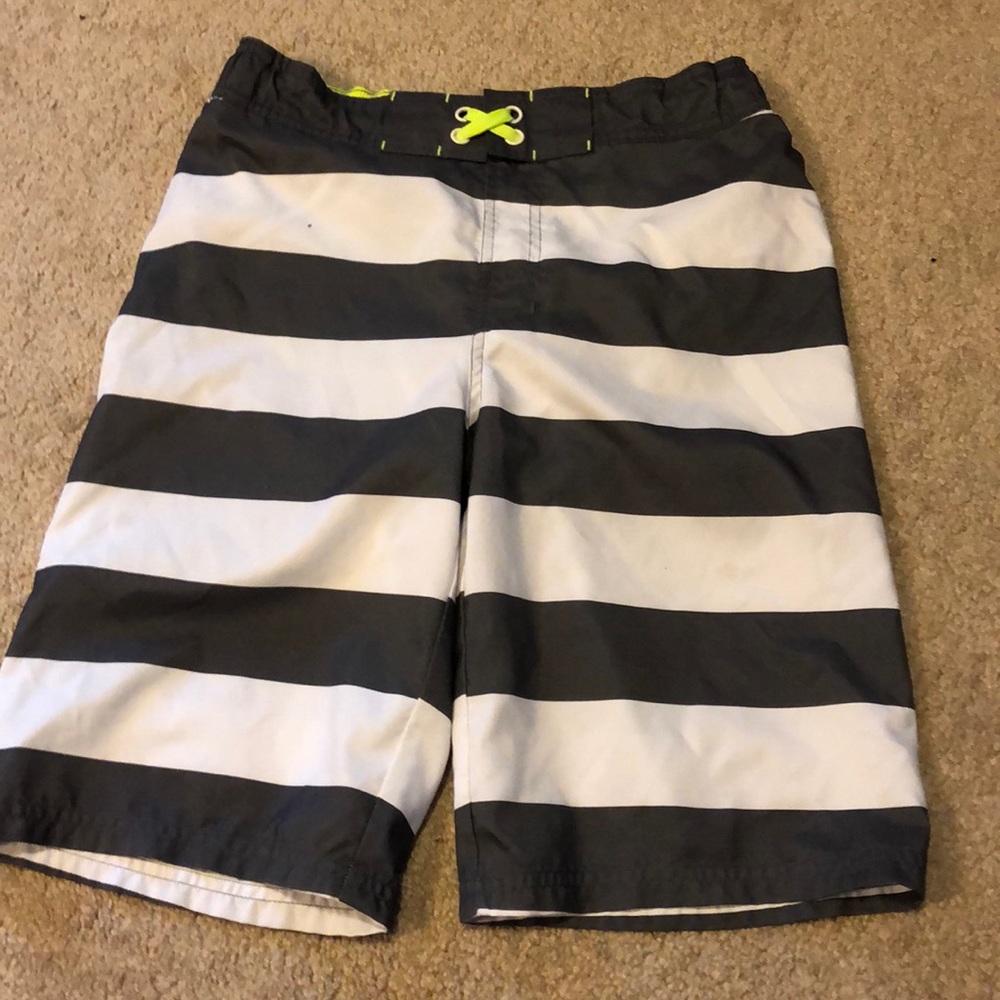 Striped swim trunks